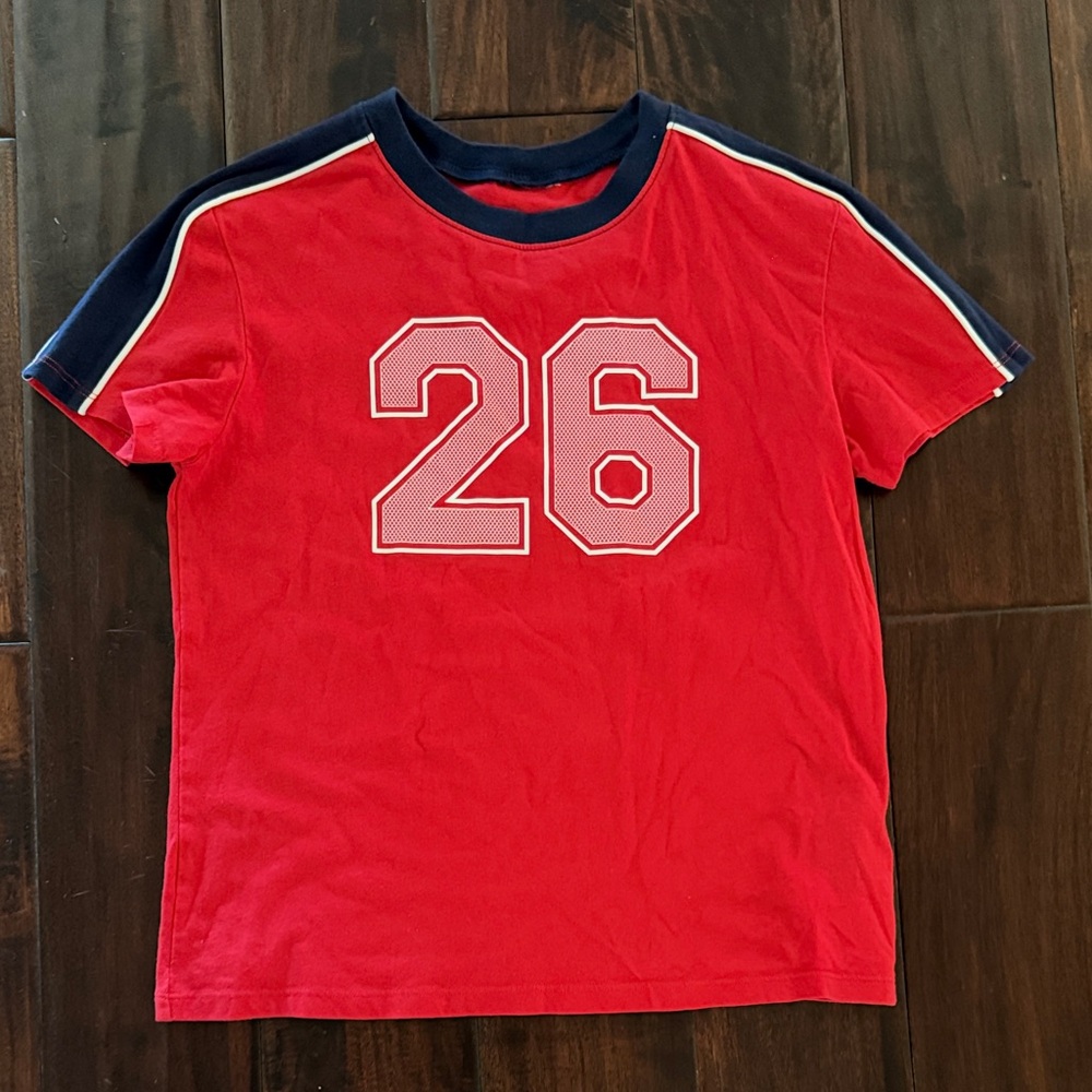 H&M Red and Navy Short Sleeve Tee